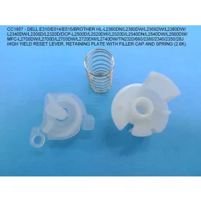   High yield reset lever, retaining plate with filler cap and spring for Brother  TN2320; HL-2300/DCP-L2500/MFC-L2700 10pcs - COMPATIBLE PRODUCT