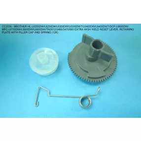   EXTRA HIGH YIELD RESET LEVER, RETAINING PLATE WITH FILLER CAP AND SPRING for Brother HL-L6200DW/L6250DN/L6300DW/L6300DWT/L6400DW/L6400DWT/DCP-L660<wbr> 0DW/MFC-L6700DW/L6800DW/L6900DW/TN3512/3465/3470/880 (12k) 10pcs - COMPATIBLE PRODUCT