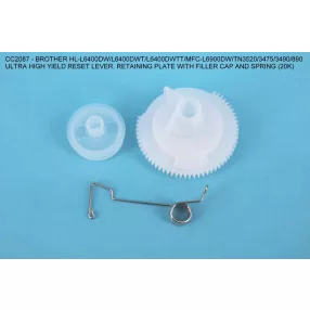   ULTRA HIGH YIELD RESET LEVER, RETAINING PLATE WITH FILLER CAP AND SPRING for Brother HL-L6400DW/L6400DWT/L6400DWTT/MFC-L6900DW/TN3520/3475/3490/89<wbr> 0 (20k) 10pcs - COMPATIBLE PRODUCT